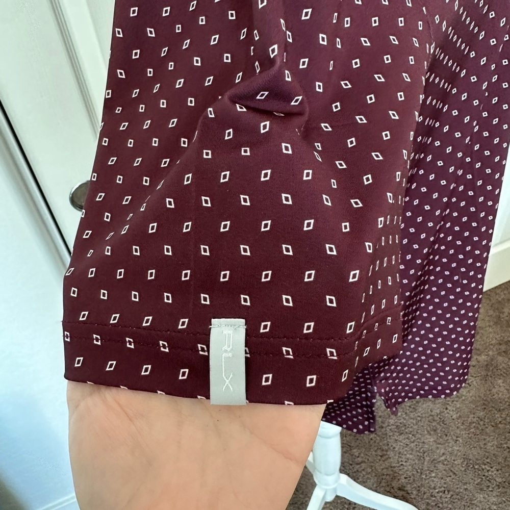RLX Golf Maroon Polo w Diamonds - Size M - Picture 6 of 7